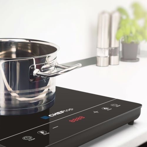 Cheftop Single Burner Induction Cooktop Portable 120V Digital Ceramic Top 1300W with Pot 1 Unit Fry s Food Stores
