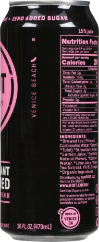 Riot Plant USDA Organic Strawberry Lemonade Powered Energy Drink Perspective: right