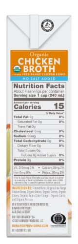 Bonafide Provisions® No Salt Added Organic Chicken Broth Perspective: right