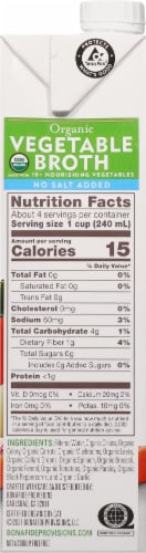 Bonafide Provisions® Organic No Salt Added Vegetable Broth Perspective: right