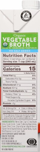 Bonafide Provisions® Organic No Salt Added Vegetable Broth Perspective: right