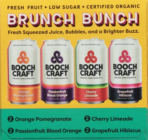 Boochcraft Organic Hard Kombucha Variety Pack Cans Perspective: right