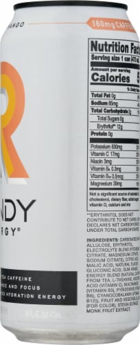 Rowdy Energy Sugar Free Peach Mango Energy Drink Perspective: right