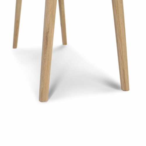 Viola 44  Rectangular Italian Carrara White Marble Writing Desk with Oak Legs Perspective: right