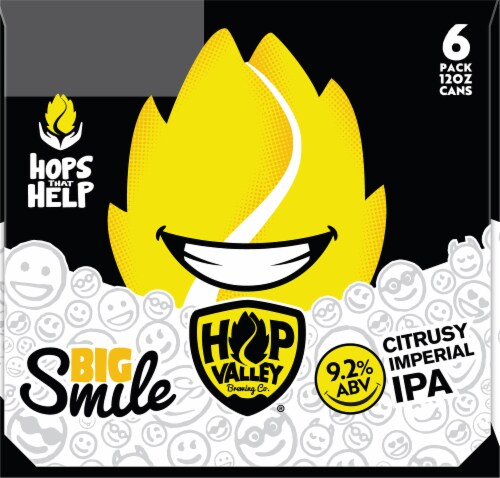 Hop Valley Brewing Co. Citrusy Imperial IPA Perspective: right