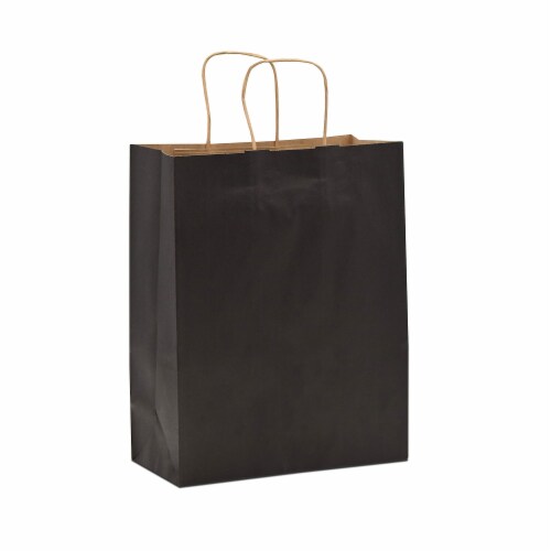 Prime Line Packaging Black Kraft Paper Bags with Handles Retail Gift Bags  Bulk 25 Pcs 10x5x13, 25 Pcs - Kroger