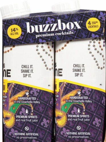 Buzzbox Mardi Gras Hurricane Boxed Cocktail Multipack Perspective: right