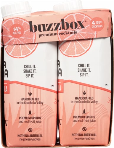 Buzzbox® Tequila Paloma Premium Cocktail Bottles Perspective: right
