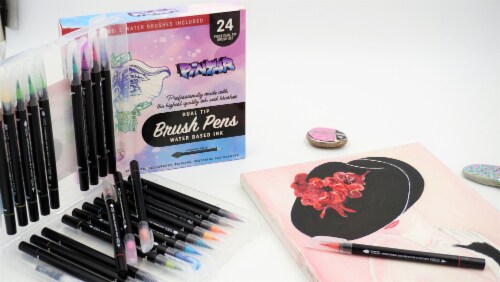 Brite Crown Multicolor Watercolor Pen Set – 24 Brush Pens & Refillable  Water Brush, 24 Pens & 1 Paper Pad - Kroger