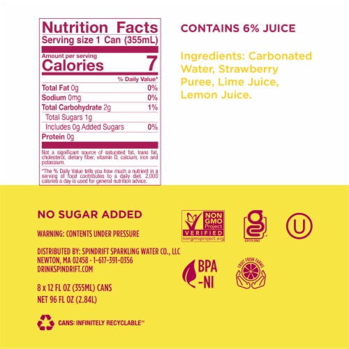 Spindrift® Strawberry Lemonade Sparkling Water Perspective: right