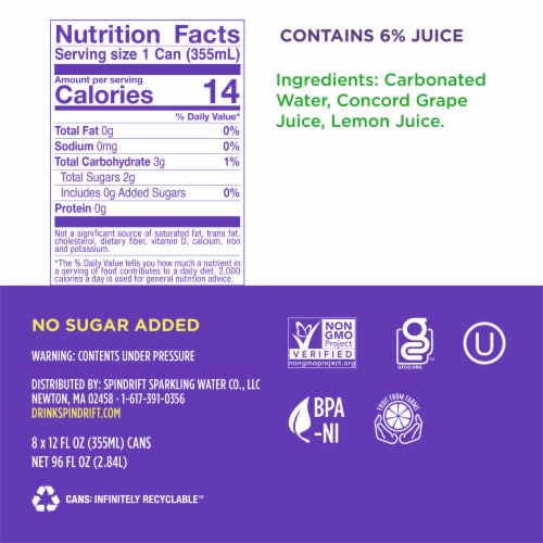 Spindrift® Grapeade Sparkling Water Cans