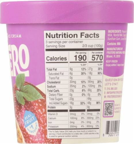 Frutero® Passion Fruit Ice Cream Perspective: right