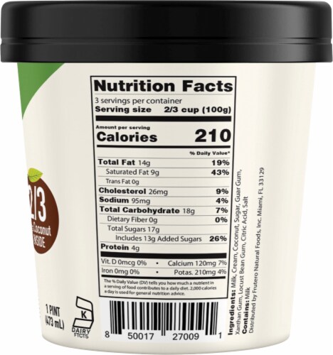 Frutero® Coconut Ice Cream Perspective: right
