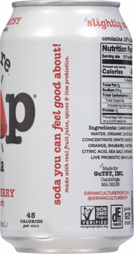Culture Pop® Strawberry & Rhubarb Soda Can Perspective: right