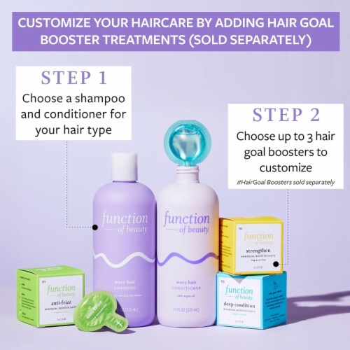 Function of Beauty Custom Wavy Hair Shampoo Base with Fermented Rice Water Perspective: right