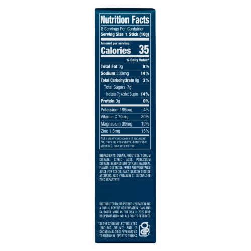 Drip Drop® Fruit Punch Powdered Drink Mix Packets Perspective: right