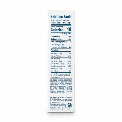 Drip Drop® Dehydration Relief Fast™ Zero Sugar Lemon Lime Packs Perspective: right