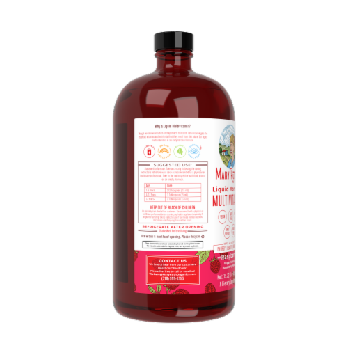 MaryRuth's® Liquid Morning Raspberry Multivitamin Perspective: right