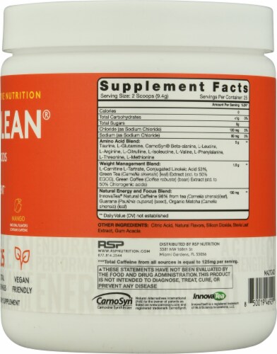 RSPNutrition AminoLean® Mango Dietary Supplement Perspective: right