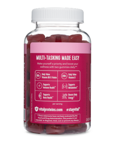 Vital Proteins Women's Raspberry Multi Gummies Perspective: right
