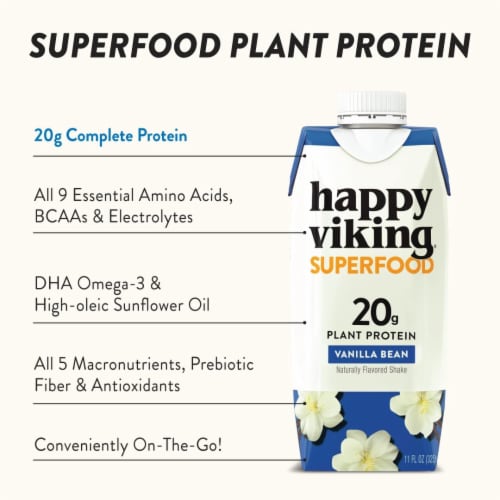 Happy Viking® Vanilla Bean Plant Protein Shake Perspective: right