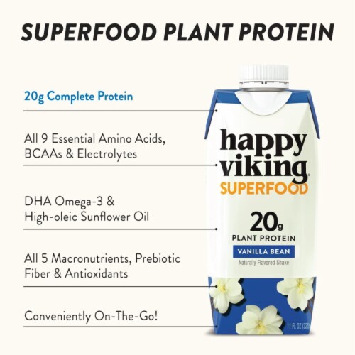 Happy Viking® Vanilla Bean Plant Protein Shake Perspective: right