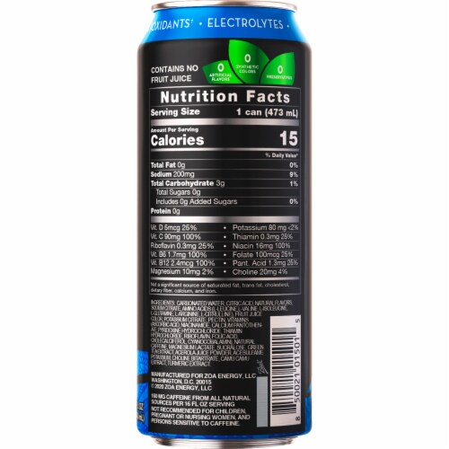 ZOA™ Zero Sugar Super Berry Energy Drink Can Perspective: right