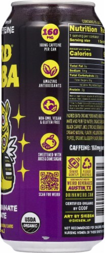 Weird® Yerba Blue Pom Acai Yerba Mate Tea Perspective: right