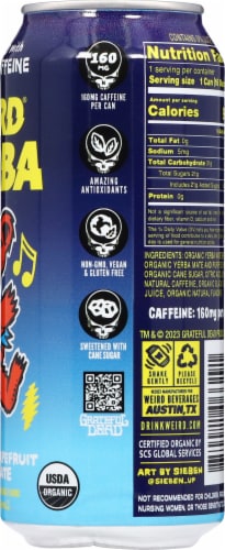 Weird® Yerba Grateful Grapefruit Tea Drink Can Perspective: right