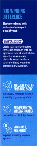 Liquid I.V.® Hydration Multiplier®+Gut Health Tart Green Apple Powdered Probiotic Kombucha Drink Mix Perspective: right