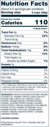 LesserEvil® Fiery Hot Organic Popcorn Perspective: right