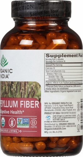 Organic India® Organic Psyllium Fiber Dietary Supplement Capsules Perspective: right