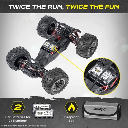 LAEGENDARY Legend 110 Scale RC Remote Control Car, Up to 31 MPH, Red