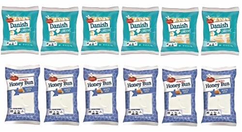 Tribeca Curations | Cloverhill Jumbo White Iced Honey Bun & Cheese Danish Combo | 12 Pack Perspective: right