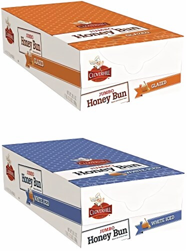 Tribeca Curations | Cloverhill Jumbo White Iced Honey Bun & Jumbo Glazed Honey Bun | 12 Pack Perspective: right