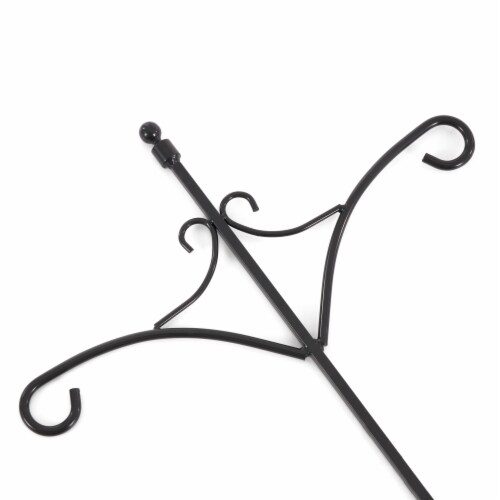 Ashman Adjustable Steel Ground Shepard's Hook 91 Inch 2 Sided, Black, 1 Pack Perspective: right