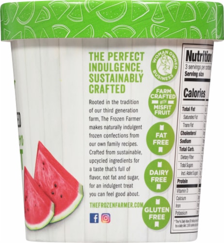 The Frozen Farmer Watermelon Sorbet Pint Perspective: right