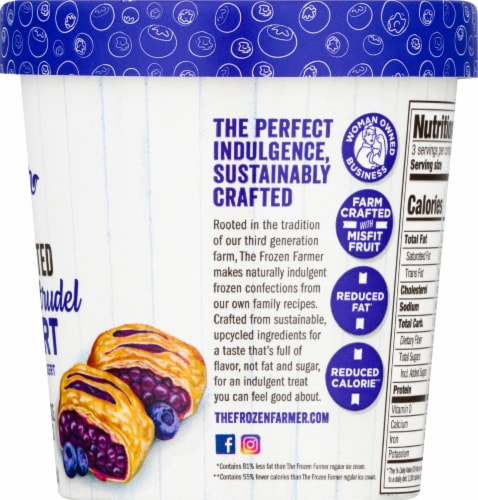 The Frozen Farmer Blueberry Strudel Frobert Frozen Dairy Dessert Pint Perspective: right