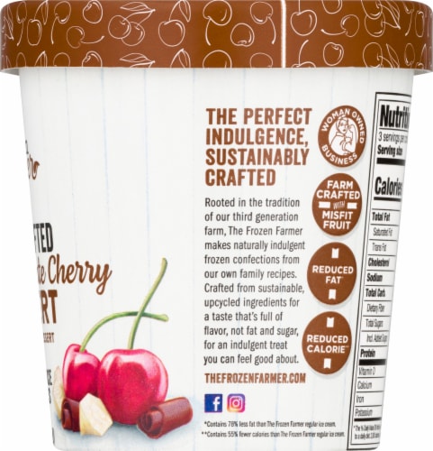 The Frozen Farmer Double Chocolate Cherry Frobert Frozen Dairy Dessert Perspective: right