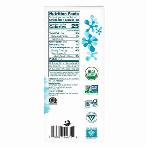 Gimme® Grab & Go Roasted Sea Salt Seaweed Snacks Perspective: right