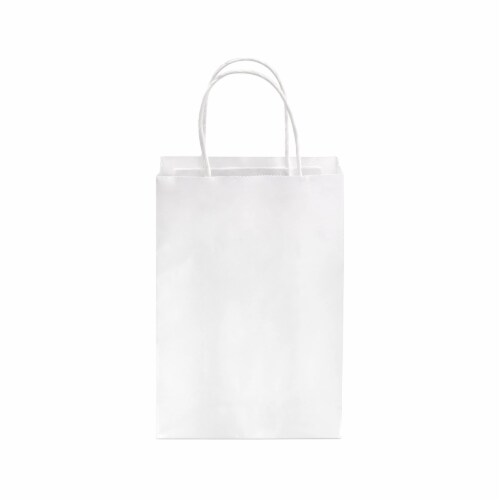 Prime Line Packaging White Paper Shopping Bags with Handles Small Size Bulk 100 Pack 6x3x9 100 Pcs Harris Teeter