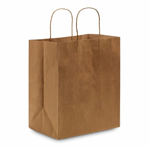 Large Ultra Wide Brown Kraft Paper Bags with Twisted Handle