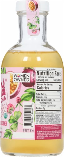 Kombucha 221 BC® Passion Fruit & Red Clover Kombucha Perspective: right