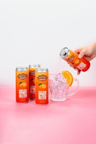 Stewart's Orange Cream Spiked Seltzer Perspective: right