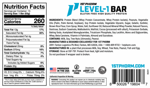 1st Phorm Level-1 Peanut Butter Lover Protein Bar Perspective: right
