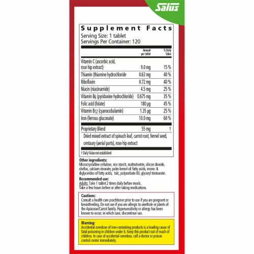 Floradix Iron Vegetarian Tablets Perspective: right