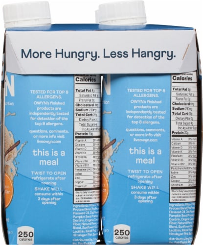 OWYN™ Meal Replacement Vanilla Nutritional Shake Perspective: right