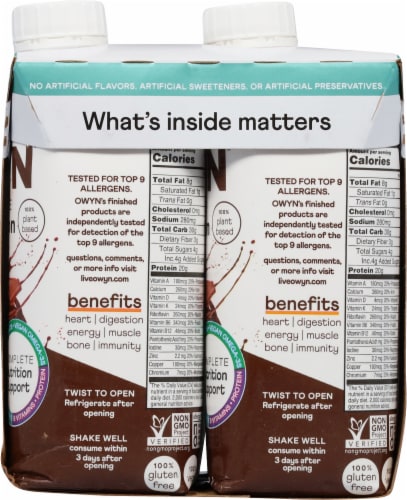 OWYN Nutritional Chocolate Protein Shake Perspective: right