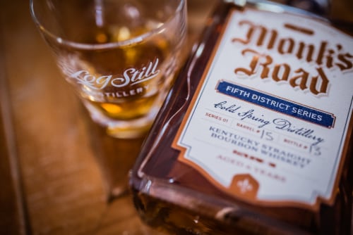 Monk's Road Fifth District Series Cold Spring Distillery Bourbon Whiskey Perspective: right