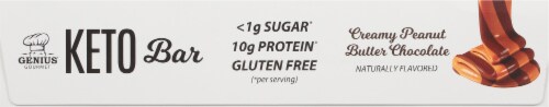 Genius Gourmet® Creamy Peanut Butter Chocolate Keto Bar Perspective: right